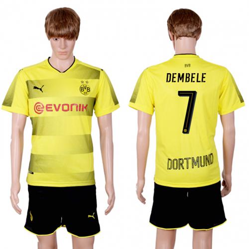 Dortmund #7 Dembele Home Soccer Club Jersey